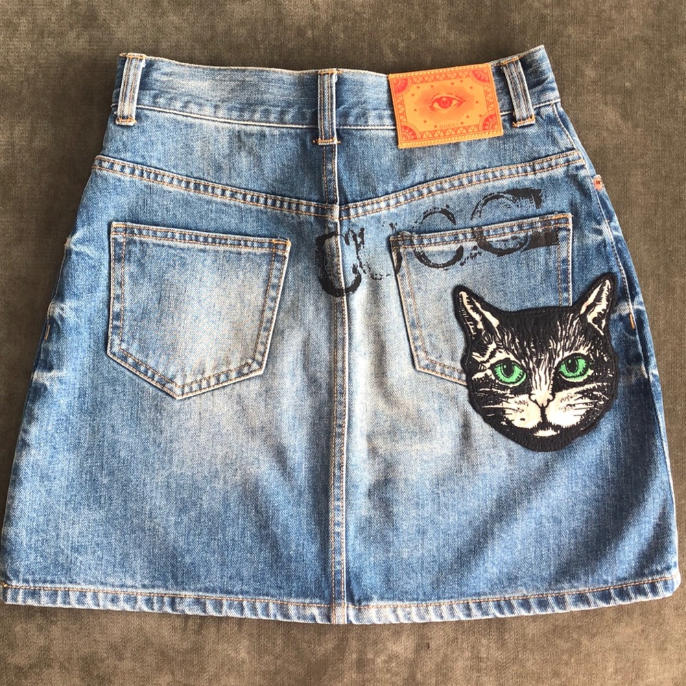 Gucci cat denim Skirt